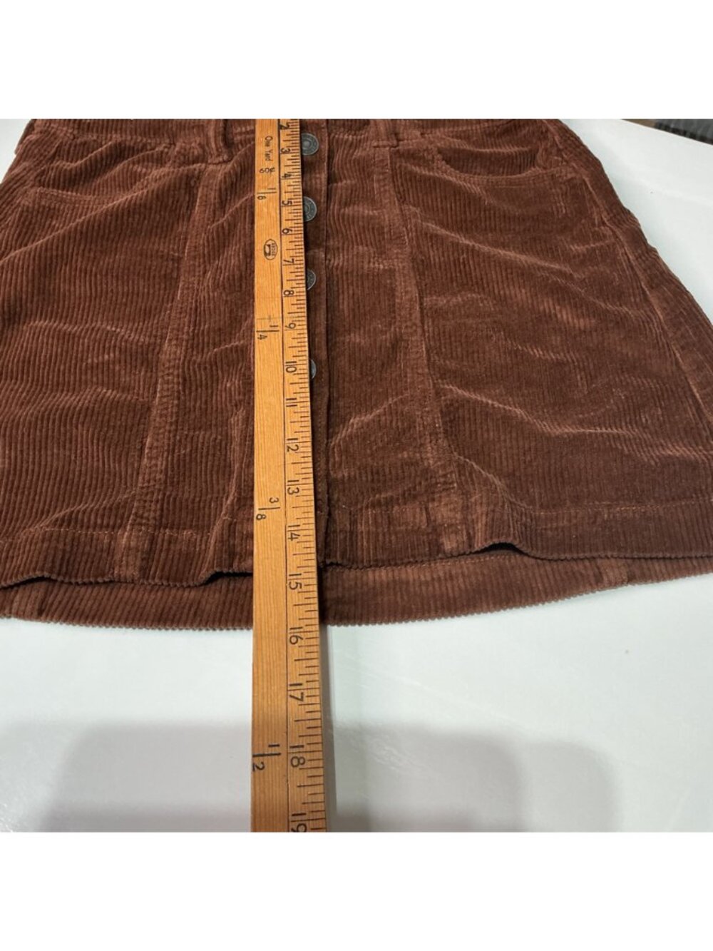 American Eagle Women's Brown Corduroy Super High-Rise Mini Skirt Size 4 - Picture 7 of 8